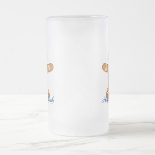 Judaica Hanukkah Gingerbrood Man Menorah Matglas Bierpul (Center)