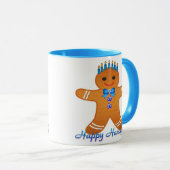 Judaica Hanukkah Gingerbrood Man Menorah Mok (Voorkant rechts)