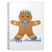 Judaica Hanukkah Gingerbrood Man Menorah Notitieboek (Voorkant)