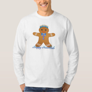 Judaica Hanukkah Gingerbrood Man Menorah T-shirt
