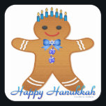 Judaica Hanukkah Gingerbrood Man Menorah Vierkante Sticker<br><div class="desc">U bekijkt het Lee Hiller Design Collectie van Home en Kantoor Decor,  Apparel,  Gifts en Collectibles. De Design zijn onder meer Lee Hiller Photography en Mixed Media Digital Art Collectie. Je kunt haar Natuur fotografie uitzichten op http://HikeOurPlanet.com/ en haar wandelende blog volgen in Hot Springs National Park.</div>