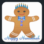 Judaica Hanukkah Gingerbrood Man Menorah Vierkante Sticker<br><div class="desc">U bekijkt het Lee Hiller Design Collectie van Home en Kantoor Decor,  Apparel,  Gifts en Collectibles. De Design zijn onder meer Lee Hiller Photography en Mixed Media Digital Art Collectie. Je kunt haar Natuur fotografie uitzichten op http://HikeOurPlanet.com/ en haar wandelende blog volgen in Hot Springs National Park.</div>