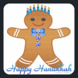 Judaica Hanukkah Gingerbrood Man Menorah Vierkante Sticker<br><div class="desc">U bekijkt het Lee Hiller Design Collectie van Home en Kantoor Decor,  Apparel,  Gifts en Collectibles. De Design zijn onder meer Lee Hiller Photography en Mixed Media Digital Art Collectie. Je kunt haar Natuur fotografie uitzichten op http://HikeOurPlanet.com/ en haar wandelende blog volgen in Hot Springs National Park.</div>