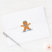 Judaica Hanukkah Gingerbrood Man Menorah Vierkante Sticker (Envelop)