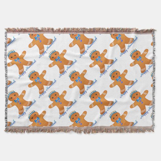Judaica Hanukkah Gingermans Menora Deken (Voorkant)