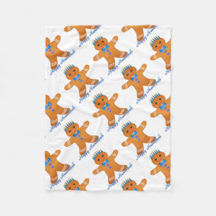 Judaica Hanukkah Gingermans Menora Fleece Deken