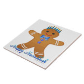 Judaica Hanukkah Gingermans Menora Tegeltje (Zijkant)