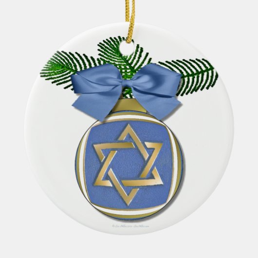 Judaica Hanukkah Star van David Ornament Print (Voorkant)