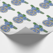 Judaica Hanukkah Star van David Ornament Print Cadeaupapier (Hoek)