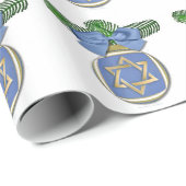 Judaica Hanukkah Star van David Ornament Print Cadeaupapier (Rol Hoek)