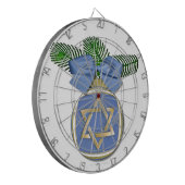 Judaica Hanukkah Star van David Ornament Print Dartbord (Voorkant Links)
