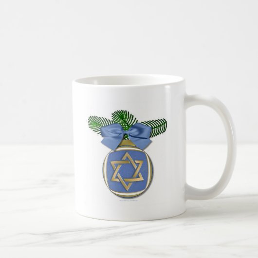 Judaica Hanukkah Star van David Ornament Print Koffiemok (Rechts)