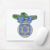 Judaica Hanukkah Star van David Ornament Print Muismat (Met muis)