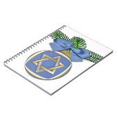 Judaica Hanukkah Star van David Ornament Print Notitieboek (Linkerzijde)