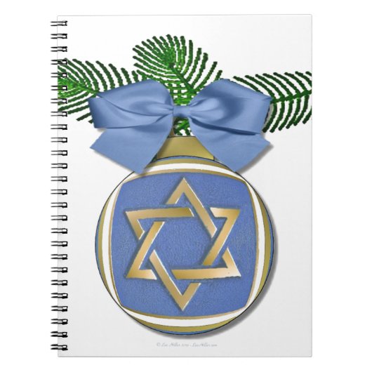 Judaica Hanukkah Star van David Ornament Print Notitieboek (Voorkant)