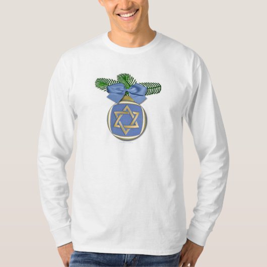 Judaica Hanukkah Star van David Ornament Print T-shirt (Voorkant)