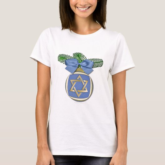 Judaica Hanukkah Star van David Ornament Print T-shirt (Voorkant)
