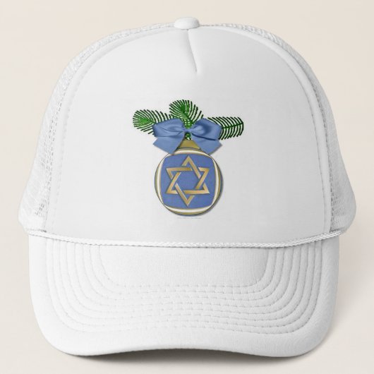 Judaica Hanukkah Star van David Ornament Print Trucker Pet (Voorkant)
