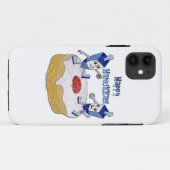 Judaica Happy Hanukkah Dancing Dreidels Doughnut Case-Mate iPhone Case (Achterkant (horizontaal))
