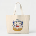 Judaica Happy Hanukkah Dancing Dreidels Doughnut Grote Tote Bag<br><div class="desc">U bekijkt het Lee Hiller Design Collectie van Home en Kantoor Decor,  Apparel,  Gifts en Collectibles. De Design zijn onder meer Lee Hiller Photography en Mixed Media Digital Art Collectie. Je kunt haar Natuur fotografie uitzichten op http://HikeOurPlanet.com/ en haar wandelende blog volgen in Hot Springs National Park.</div>