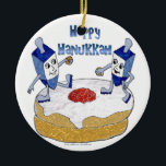 Judaica Happy Hanukkah Dancing Dreidels Doughnut Keramisch Ornament<br><div class="desc">U bekijkt het Lee Hiller Design Collectie van Home en Kantoor Decor,  Apparel,  Gifts en Collectibles. De Design zijn onder meer Lee Hiller Photography en Mixed Media Digital Art Collectie. Je kunt haar Natuur fotografie uitzichten op http://HikeOurPlanet.com/ en haar wandelende blog volgen in Hot Springs National Park.</div>