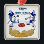 Judaica Happy Hanukkah Dancing Dreidels Doughnut Metalen Ornament<br><div class="desc">U bekijkt het Lee Hiller Design Collectie van Home en Kantoor Decor,  Apparel,  Gifts en Collectibles. De Design zijn onder meer Lee Hiller Photography en Mixed Media Digital Art Collectie. Je kunt haar Natuur fotografie uitzichten op http://HikeOurPlanet.com/ en haar wandelende blog volgen in Hot Springs National Park.</div>