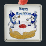 Judaica Happy Hanukkah Dancing Dreidels Doughnut Metalen Ornament<br><div class="desc">U bekijkt het Lee Hiller Design Collectie van Home en Kantoor Decor,  Apparel,  Gifts en Collectibles. De Design zijn onder meer Lee Hiller Photography en Mixed Media Digital Art Collectie. Je kunt haar Natuur fotografie uitzichten op http://HikeOurPlanet.com/ en haar wandelende blog volgen in Hot Springs National Park.</div>