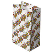 Judaica Happy Hanukkah Dreidel Menorah Klein Cadeauzakje (Achterkant Gekanteld)