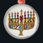 Judaica Happy Hanukkah Dreidel Menorah Metalen Ornament<br><div class="desc">U bekijkt het Lee Hiller Design Collectie van Home en Kantoor Decor,  Apparel,  Gifts en Collectibles. De Design zijn onder meer Lee Hiller Photography en Mixed Media Digital Art Collectie. Je kunt haar Natuur fotografie uitzichten op http://HikeOurPlanet.com/ en haar wandelende blog volgen in Hot Springs National Park.</div>