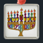 Judaica Happy Hanukkah Dreidel Menorah Metalen Ornament<br><div class="desc">U bekijkt het Lee Hiller Design Collectie van Home en Kantoor Decor,  Apparel,  Gifts en Collectibles. De Design zijn onder meer Lee Hiller Photography en Mixed Media Digital Art Collectie. Je kunt haar Natuur fotografie uitzichten op http://HikeOurPlanet.com/ en haar wandelende blog volgen in Hot Springs National Park.</div>