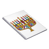 Judaica Happy Hanukkah Dreidel Menorah Notitieboek (Rechterzijde)
