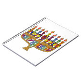 Judaica Happy Hanukkah Dreidel Menorah Notitieboek (Linkerzijde)