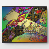 Judaica Happy Purim Jewish Holiday Plaque Fotoplaat (Voorkant)