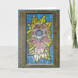 Judaica: Het Gloeien Hamsa w/Star van het mozaïek Kaart