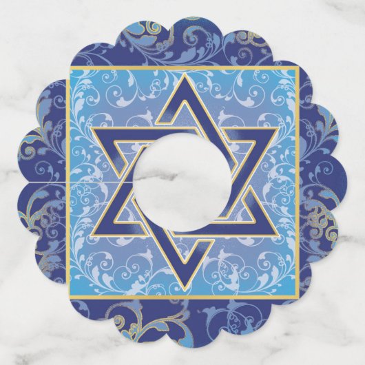 Judaica Jewish Star van David Wine Charm Blue (Achterkant)