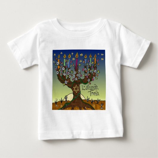 Judaica L'shanah Tovah Tree of Life Gifts Apparel (Voorkant)