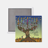 Judaica L'shanah Tovah Tree of Life Gifts Apparel Magneet (Voorkant / Achterkant)