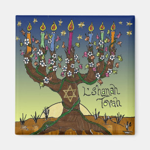 Judaica L'shanah Tovah Tree of Life Gifts Apparel Magneet