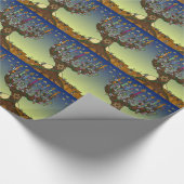 Judaica Menorah Tree of Life Kunstdruk Cadeaupapier (Hoek)
