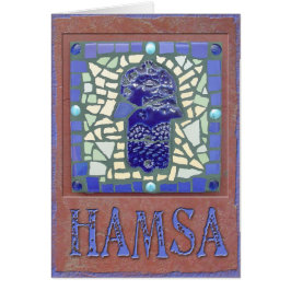 Judaica: Mosaic Ggloing Hamsa