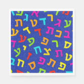 Judaica Napkins - Tableware - Hebrew Letters  Servet (Voorkant)
