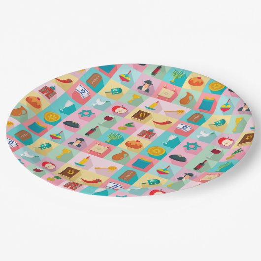 Judaica Party Designer Paper Borden All Occassion Papieren Bordje (Gekanteld)