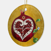 judaica, pomegranaat, pomegranaat+hart,hanukkah,le keramisch ornament (Links)