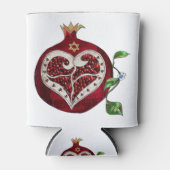 Judaica Pomegranate Heart Hanukkah Rosh Hashanah Blikjeskoeler (Voorkant)