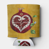 Judaica Pomegranate Heart Hanukkah Rosh Hashanah Blikjeskoeler (Achterkant)