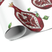 Judaica Pomegranate Heart Hanukkah Rosh Hashanah Cadeaupapier (Rol Hoek)