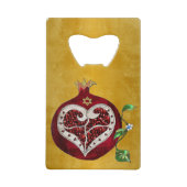 Judaica Pomegranate Heart Hanukkah Rosh Hashanah Creditkaart Flessenopener (Voorkant)