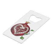 Judaica Pomegranate Heart Hanukkah Rosh Hashanah Creditkaart Flessenopener (Achterkant Gekanteld)