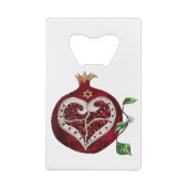 Judaica Pomegranate Heart Hanukkah Rosh Hashanah Creditkaart Flessenopener (Achterkant)