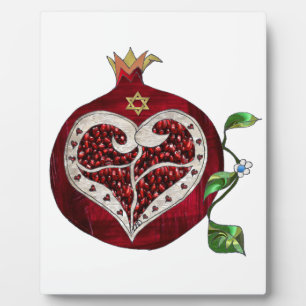 Judaica Pomegranate Heart Hanukkah Rosh Hashanah Fotoplaat